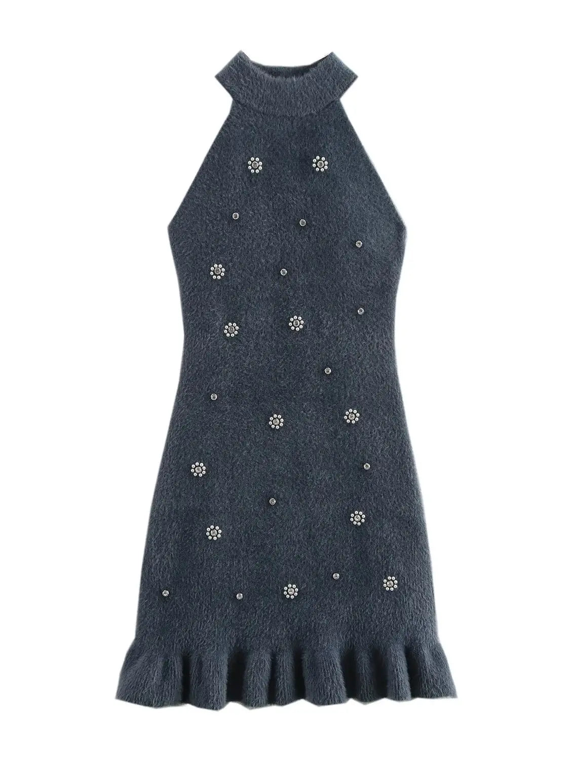 DEEABAE European Style Winter High-end Neck Collar Dress