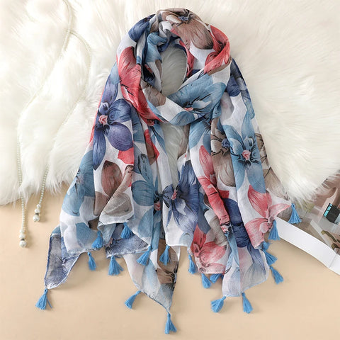 Luxury Cotton Scarf for Women - Stylish Large Shawl