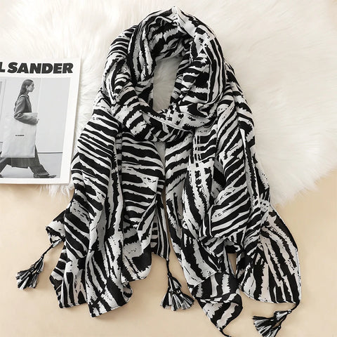 Luxury Cotton Scarf for Women - Stylish Large Shawl