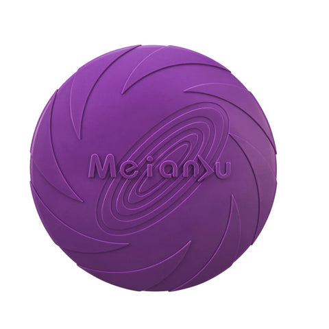 Silicone Flying Disc Dog Toy - Multicolor, Durable Chew Toy for Outdoor Fun