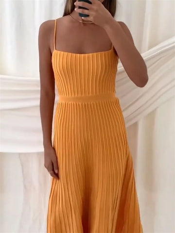 Tossy Backless Ribbed Maxi-jurk voor dames - Zomervakantie Feest Bodycon Zwangerschapsjurk 