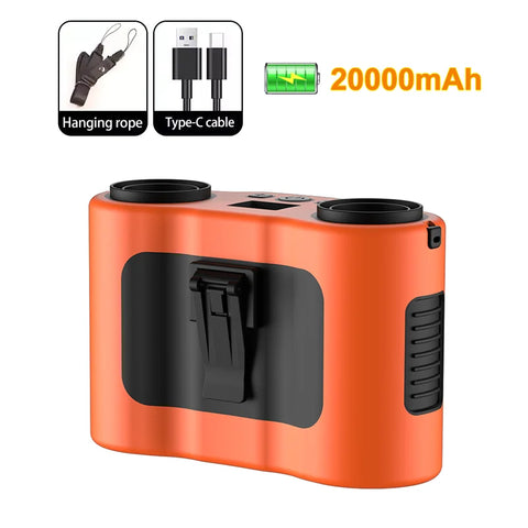 Portable Waist Fan 20000mAh Outdoor Hanging Neck Fan with Power Bank - Perfect for Sports and Work