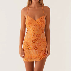Hirigin Sequin Beaded Cami Mini Dress