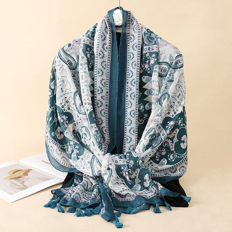 Luxury Cotton Scarf for Women - Stylish Large Shawl