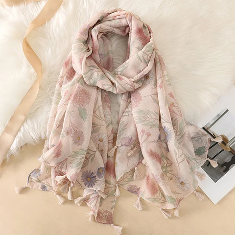 Luxury Cotton Scarf for Women - Stylish Large Shawl
