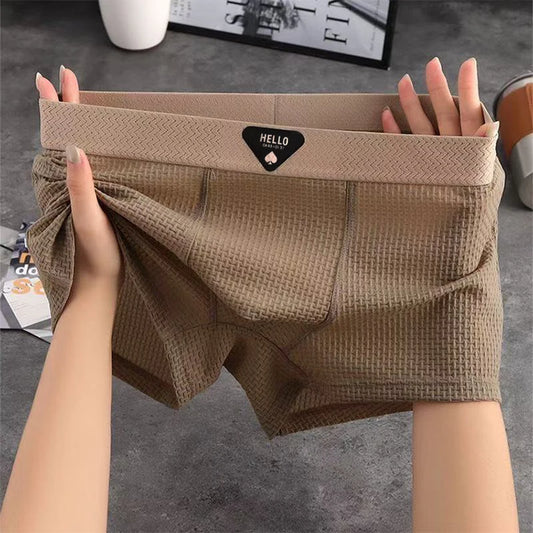 Men's Boxer Shorts Ice Silk Underwear - Plus Size