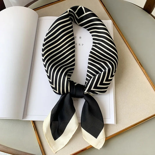 Luxury Silk Plaid Scarf for Women