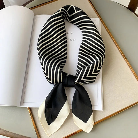 Luxury Silk Plaid Scarf for Women