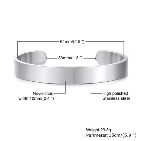 Stylish 3-10MM Cuff Bracelets for Men & Women - Gold, Silver, Black Stainless Steel Bangles