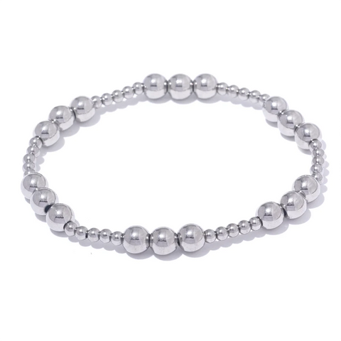 Yhpup Handmade Waterproof Stainless Steel Beads Bracelet for Men - Gold Color Jewelry