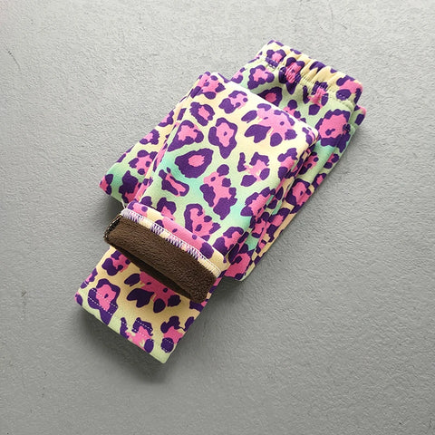 Spring Autumn Girls Fleece Leggings