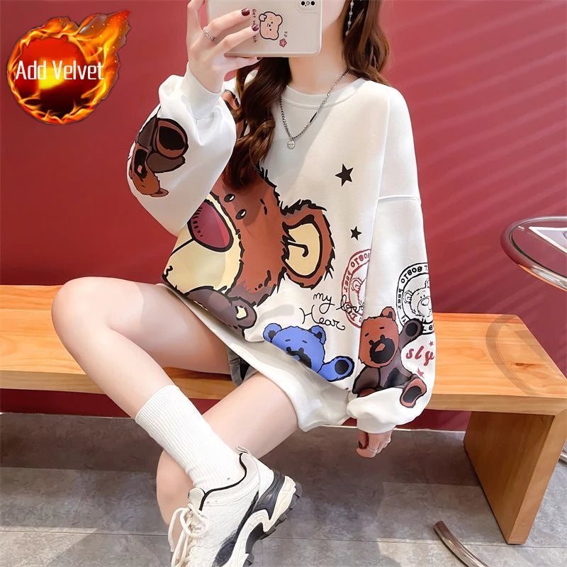 Kawaii Green Graphic Women's Sweatshirt