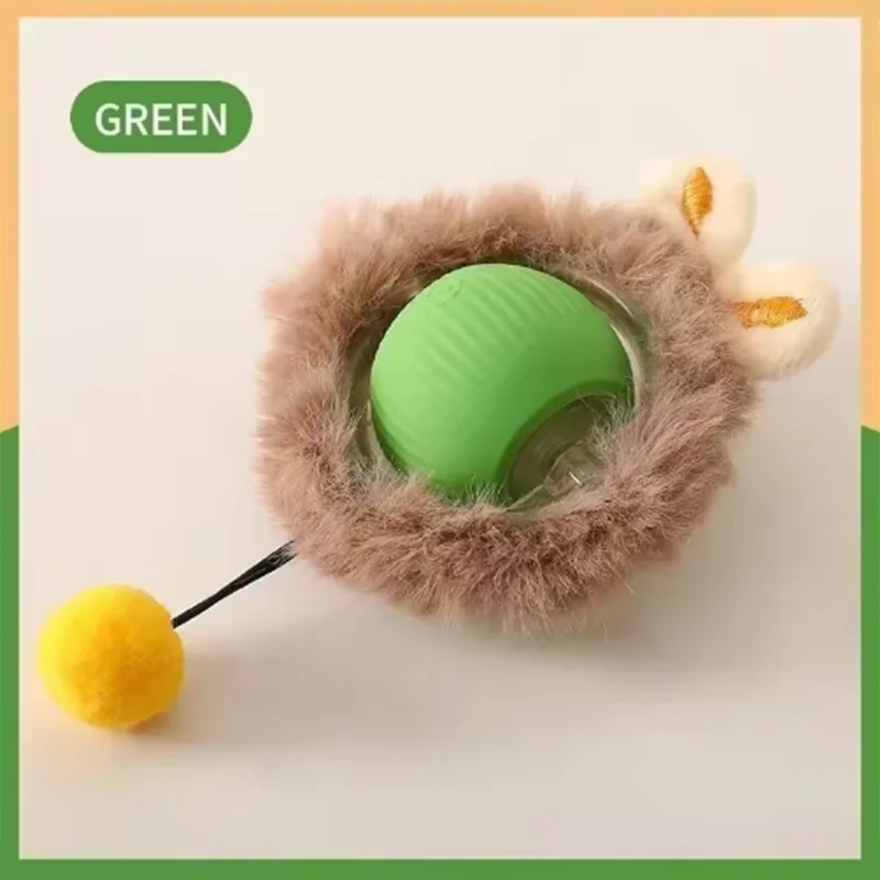 Interactive Cat Ball Toy - Automatic Rolling with Tail