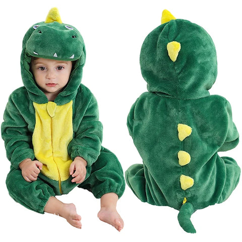 MICHLEY Winter Baby Rompers Hooded Flannel Cosplay