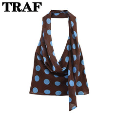 TRAF Polka Dot Printed Midi Skirts Two Piece Sets