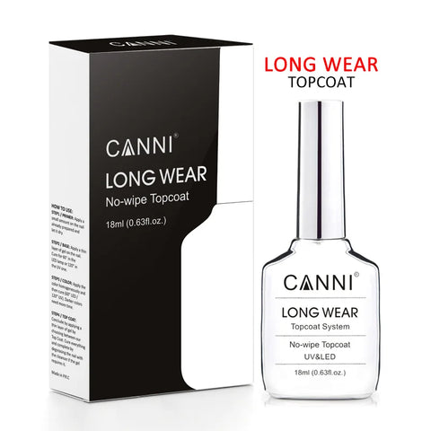 CANNI Long Wear No-Wipe Topcoat & Crystal Magnetic Cat Eye Gel