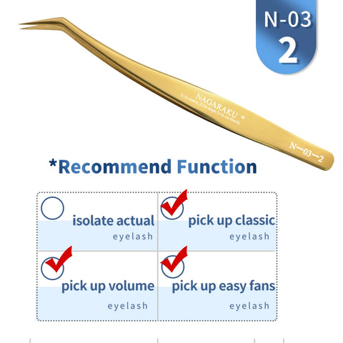 NAGARAKU Eyelash Extension Tweezers - Precision Stainless Steel Makeup Tool