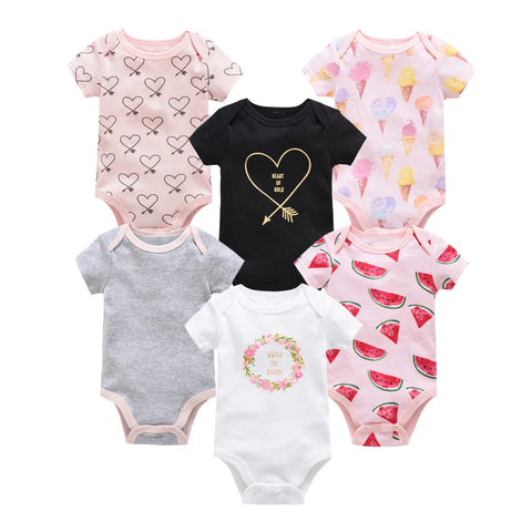 Kavkas Baby Girls Summer Bodysuits - 6 pcs