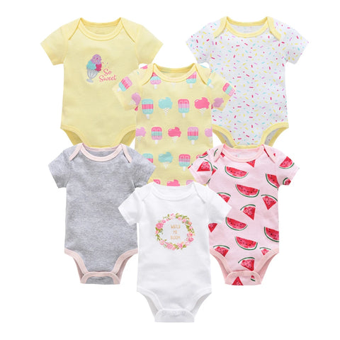 Kavkas Baby Girls Summer Bodysuits - 6 pcs