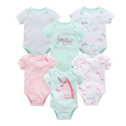 Kavkas Baby Girls Summer Bodysuits - 6 pcs