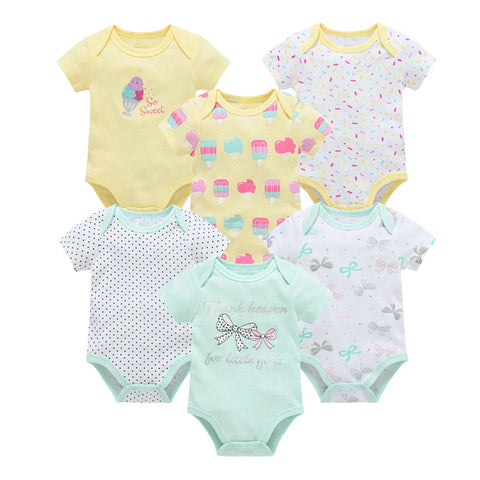 Kavkas Baby Girls Summer Bodysuits - 6 pcs
