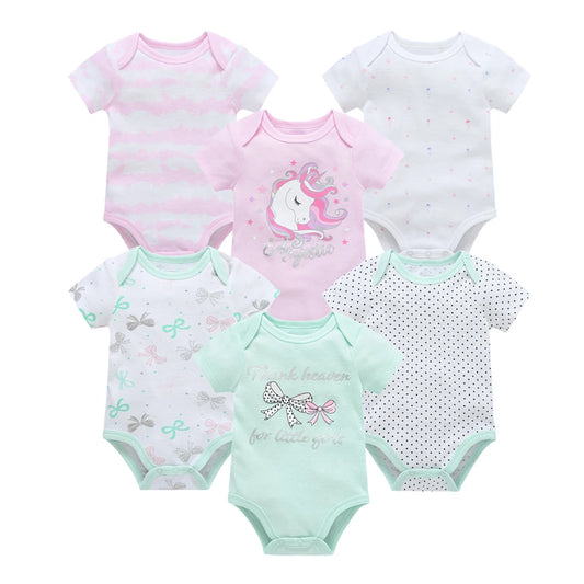 Kavkas Baby Girls Summer Bodysuits - 6 pcs