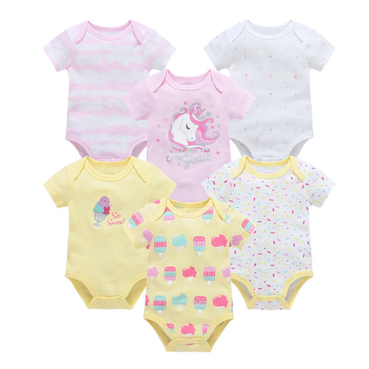 Kavkas Baby Girls Summer Bodysuits - 6 pcs
