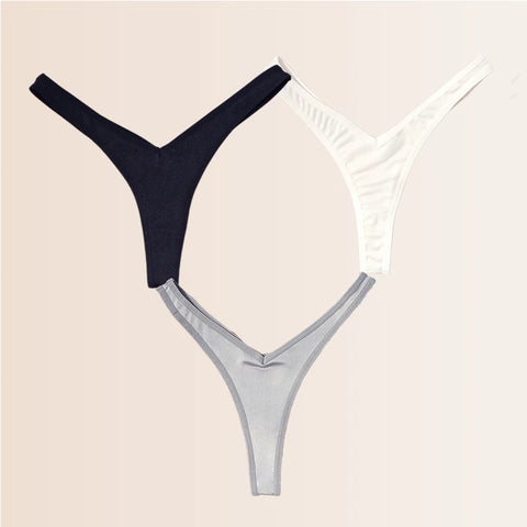 Seamless Thongs Solid Thong Panties for Women - Soft Silk Tangas