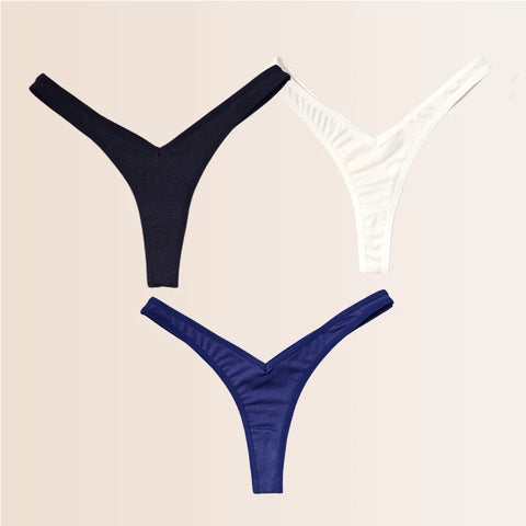 Seamless Thongs Solid Thong Panties for Women - Soft Silk Tangas