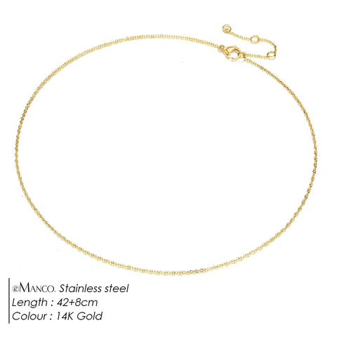 eManco Fine Chain Necklace - Stainless Steel Gold Color Pendants for Women - Perfect Statement Jewelry Gift