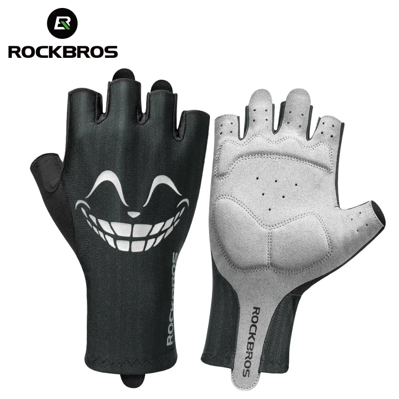 ROCKBROS Zomer Fietshandschoenen met Halve Vingers - Schokbestendige, Antislip, Ademende Vingerloze Fiets Handschoenen