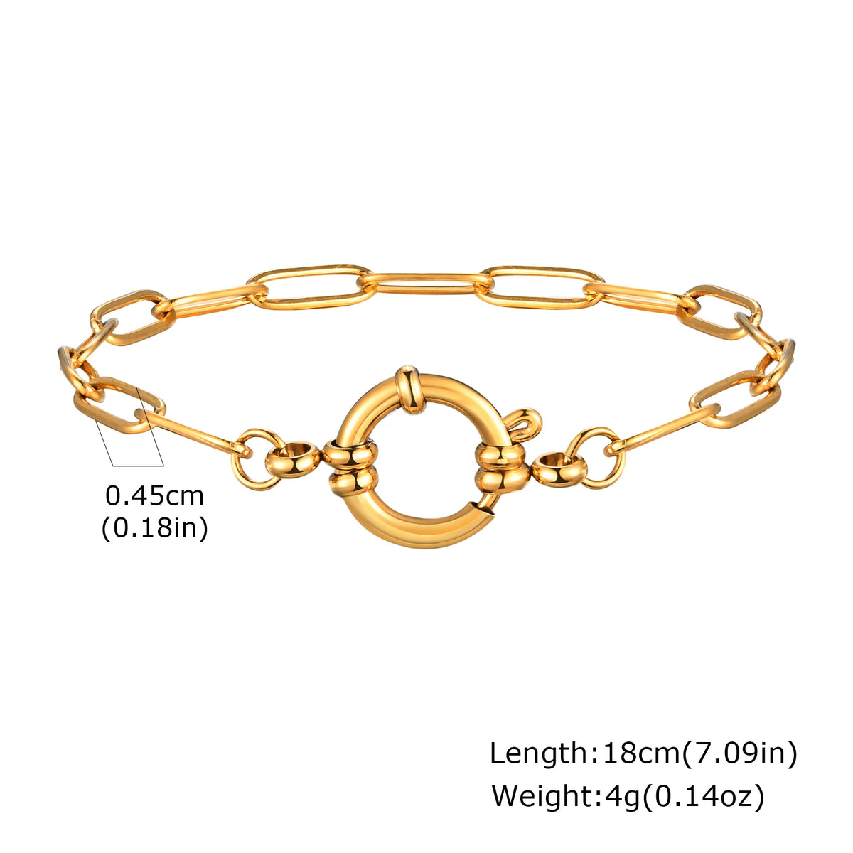 Elegant Paperclip Chain Choker Necklace for Women - Waterproof 18k Gold Plated Stainless Steel Pendant Jewelry