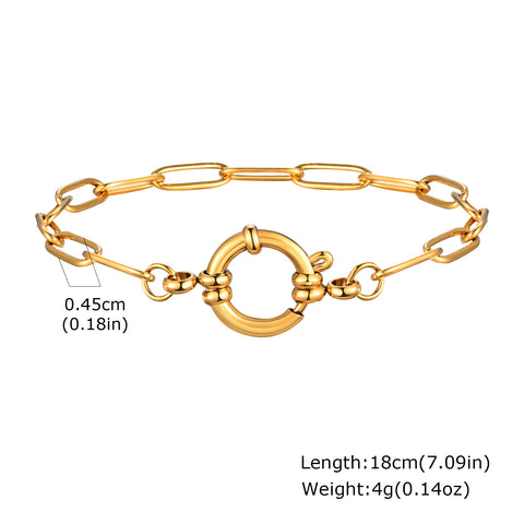 Elegant Paperclip Chain Choker Necklace for Women - Waterproof 18k Gold Plated Stainless Steel Pendant Jewelry