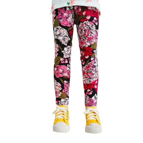 Cute Flower Print Girls Leggings