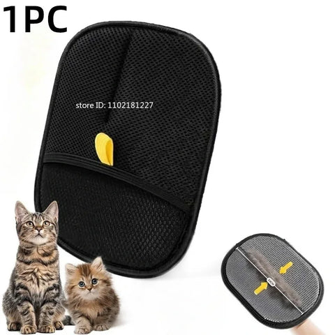Cat and Dog Hair Remover Brush and Grooming Gloves Set