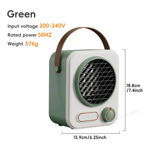 KINSCOTER Portable Electric Heater for Indoor Use, 1000W Space Heater, Fast Heating Fan for Home and Office