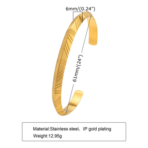 Men's Thin Stainless Steel Cuff Bracelet - Stylish & Versatile Gift for Him