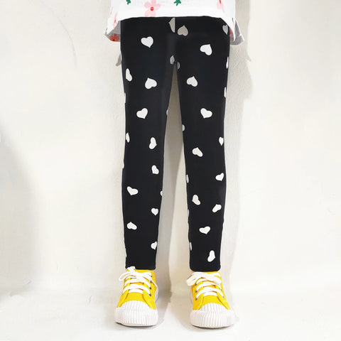 Girls' Floral Print Leggings for Spring & Autumn