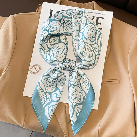2024 Silk Cat Print Shawl Headscarf