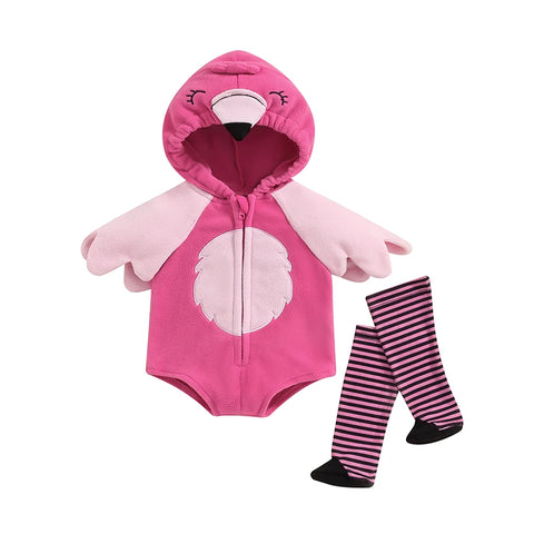 Tregren Infant Baby Girls Romper Set with Flamingo Design