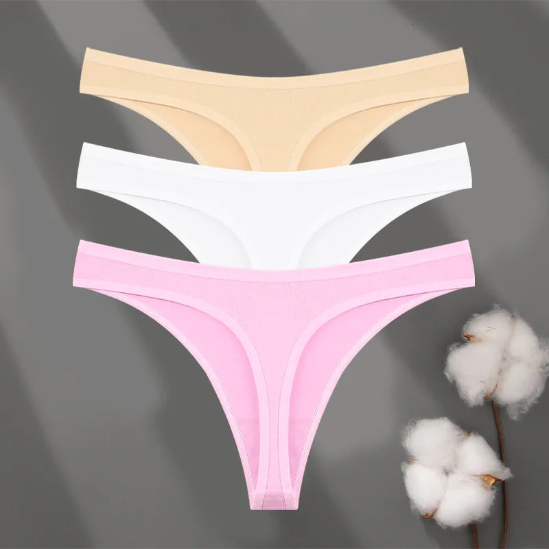 3Pcs Cotton Seamless Panties Set for Women