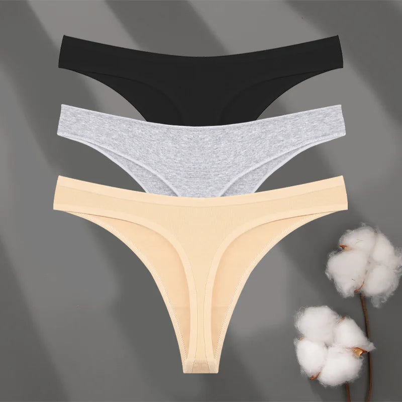 3Pcs Cotton Seamless Panties Set for Women