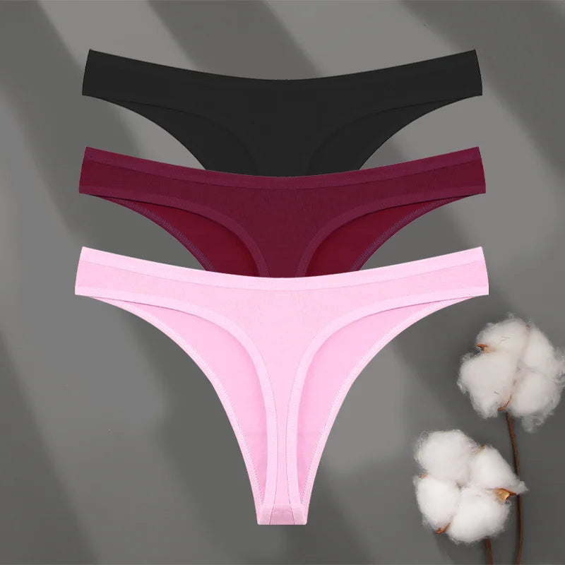 3Pcs Cotton Seamless Panties Set for Women