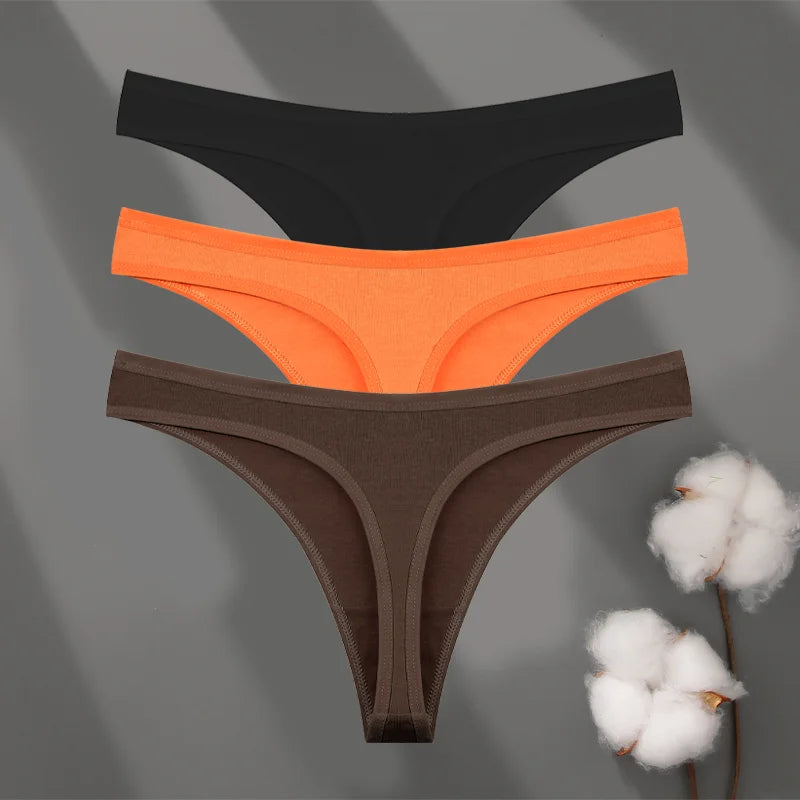 3Pcs Cotton Seamless Panties Set for Women