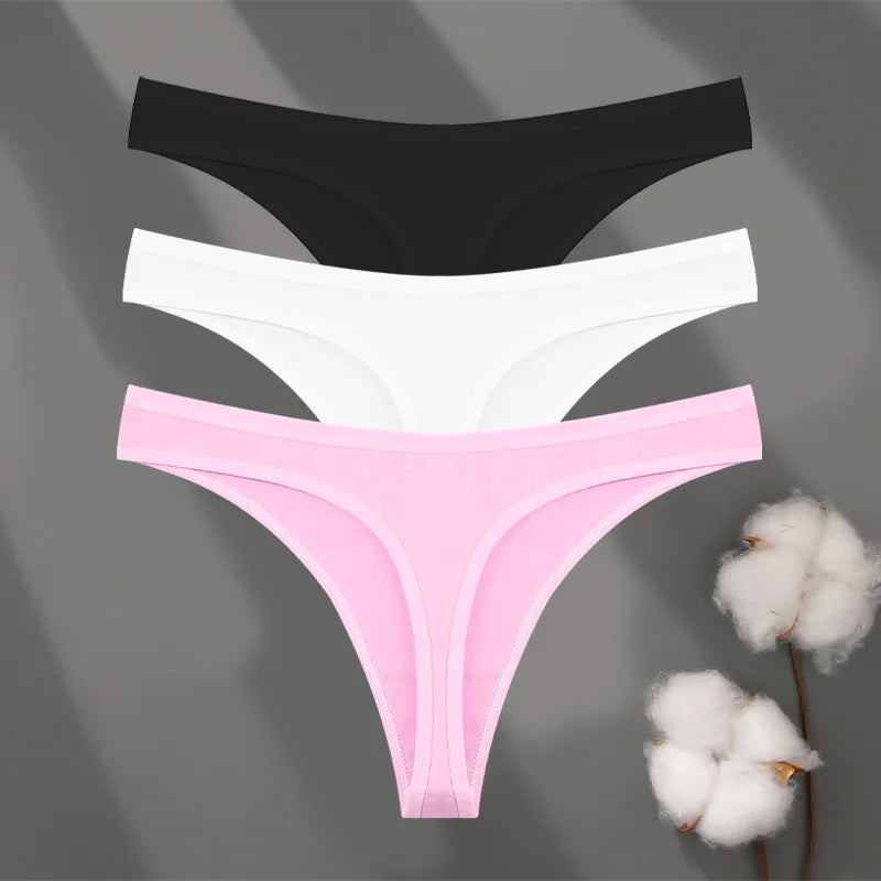 3Pcs Cotton Seamless Panties Set for Women
