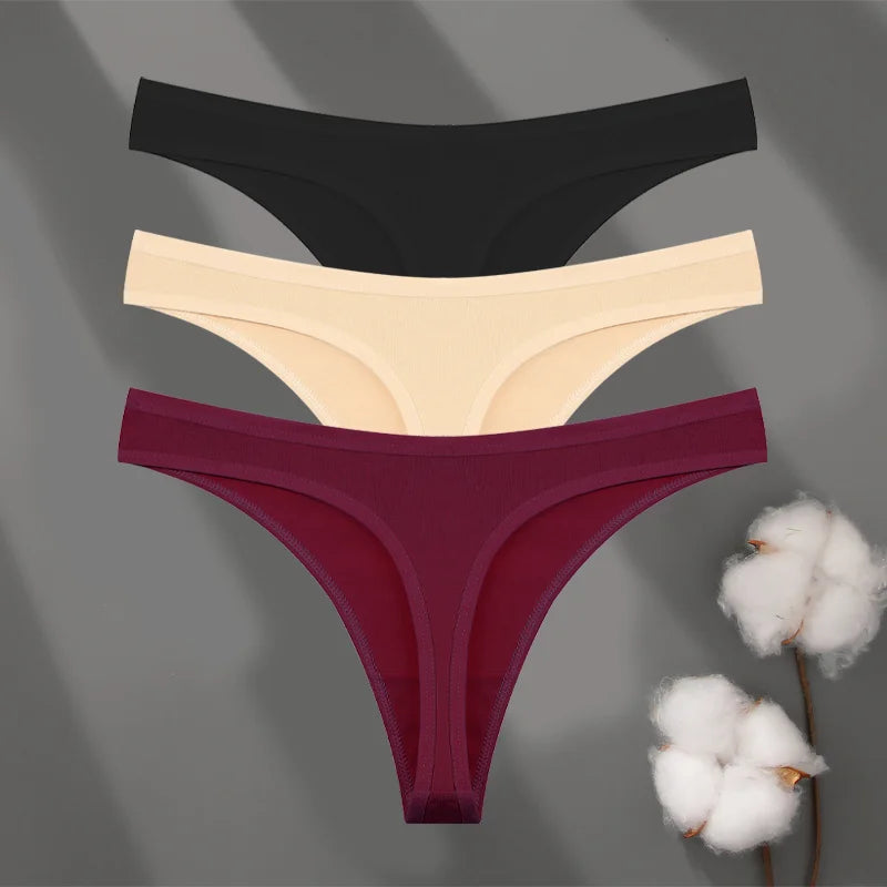 3Pcs Cotton Seamless Panties Set for Women