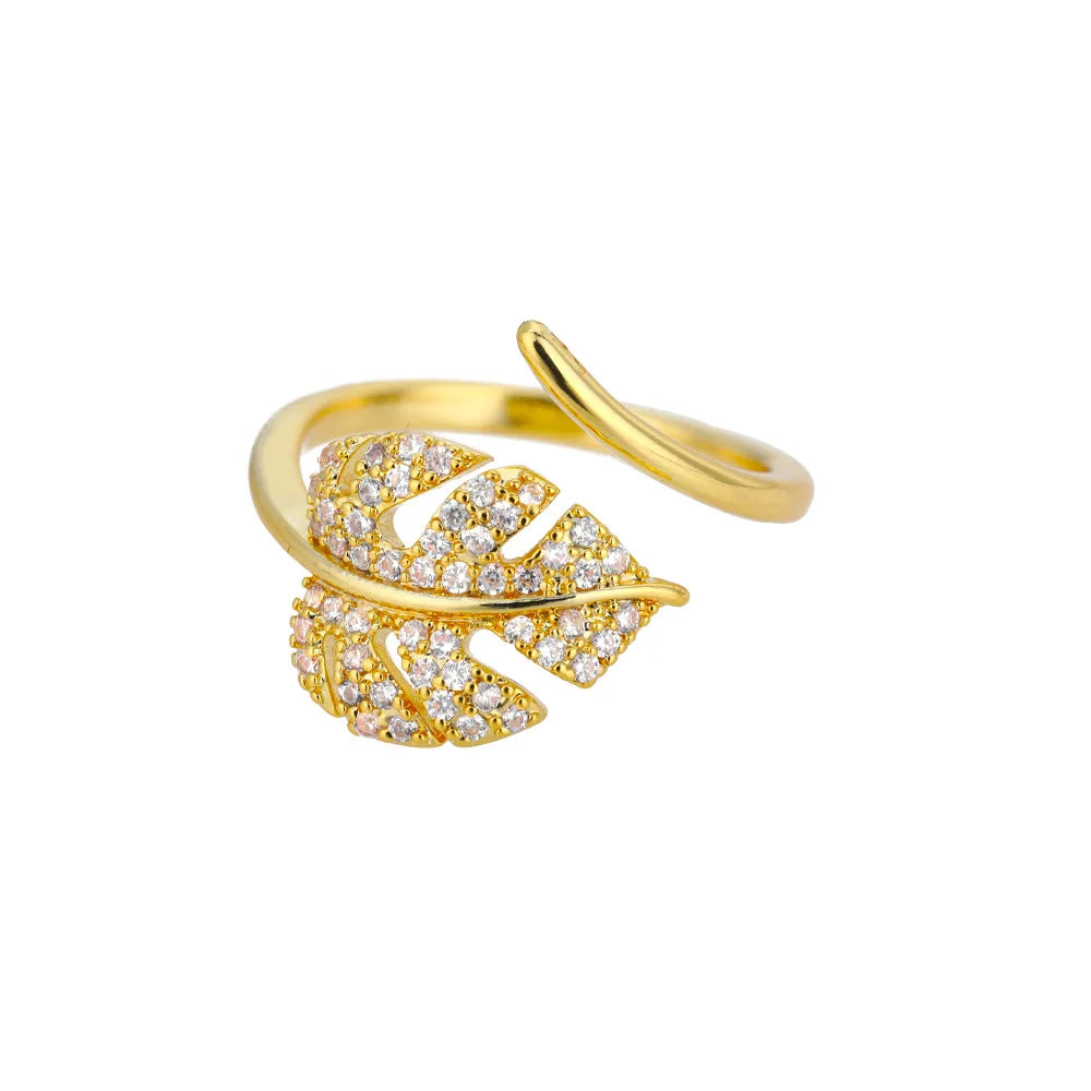 Classic Twist Chain Open Rings for Women - Zircon Stainless Steel Geometric Couple Ring