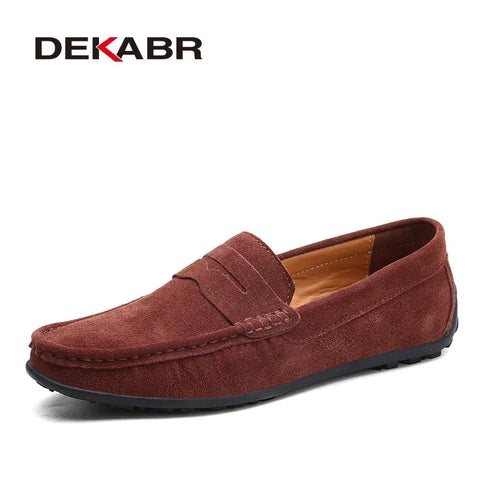 DEKABR Grote maten heren loafers - Echte leren modieuze bootschoenen