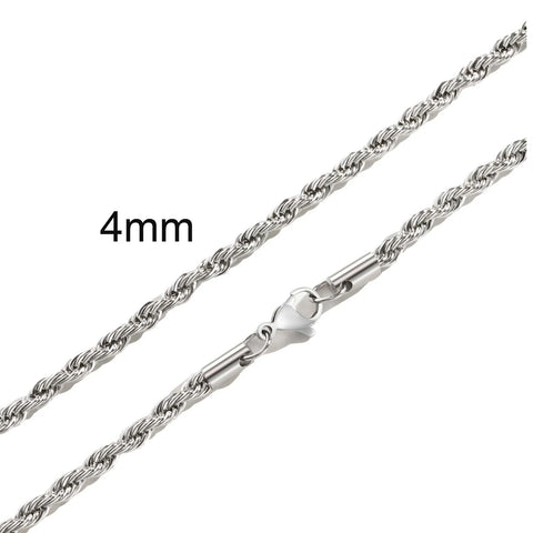 Minimalist Twist Rope Chain Necklace for Men & Women - Stylish Stainless Steel Jewelry in Gold, Silver, and Black
