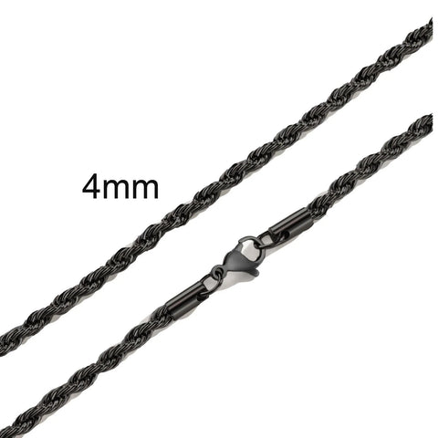 Minimalist Twist Rope Chain Necklace for Men & Women - Stylish Stainless Steel Jewelry in Gold, Silver, and Black